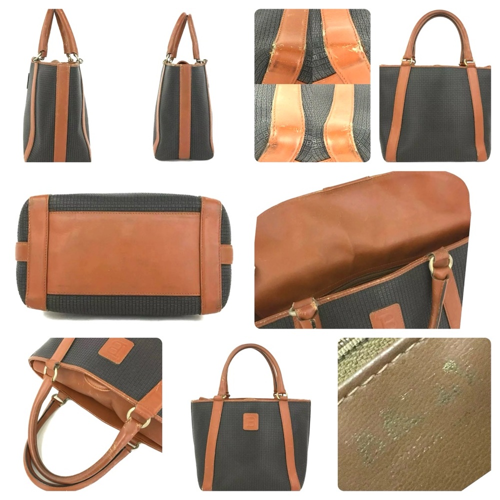 BALLY B Logo PVC/Leather Handbag